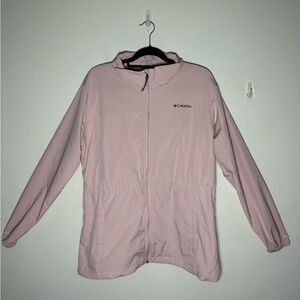 Columbia Women's Pink Windbreaker Jacket with  cinched waist size XL